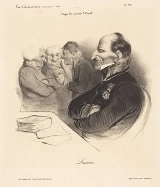 Baron de Lascours, by Honoré Daumier, ink, 1835