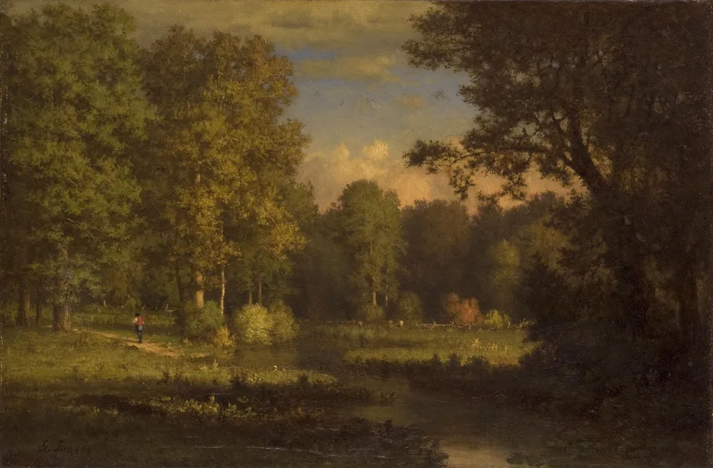 Landscape with a Stream, by George Inness, oil, 1893