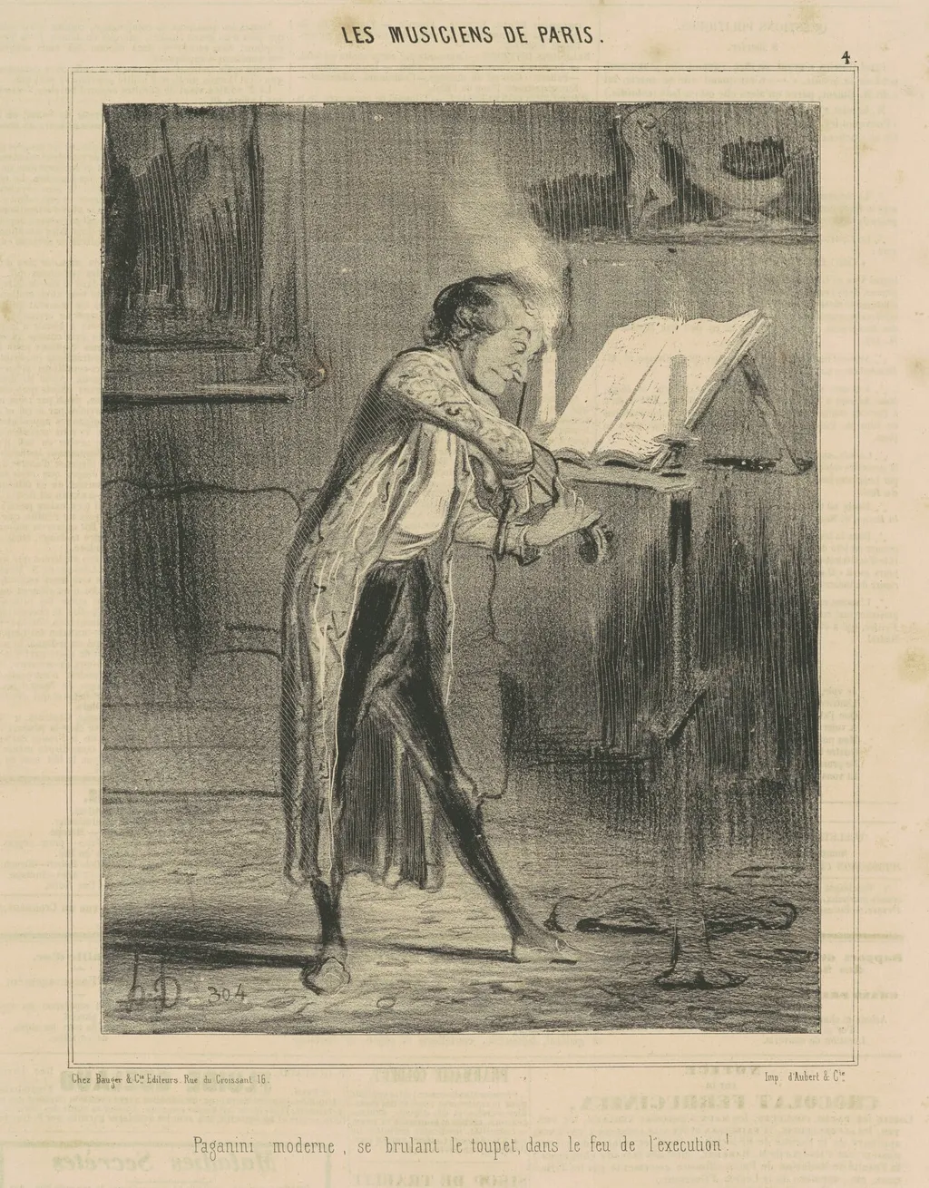 Paganini moderne ..., by Honoré Daumier, ink, 1841