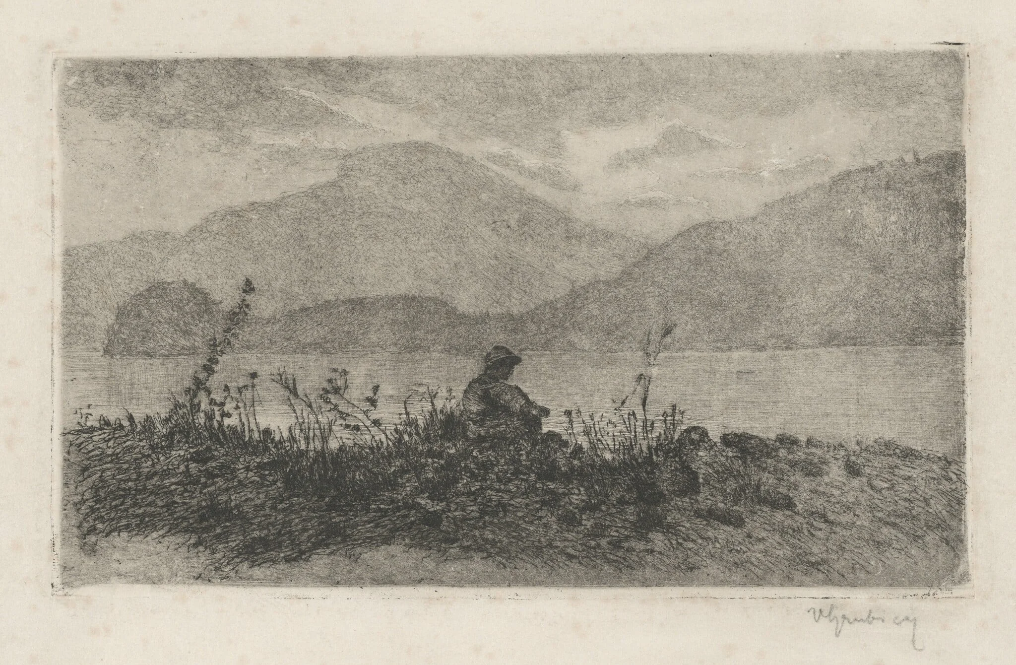 A May Evening at Lierna, 2, detail
