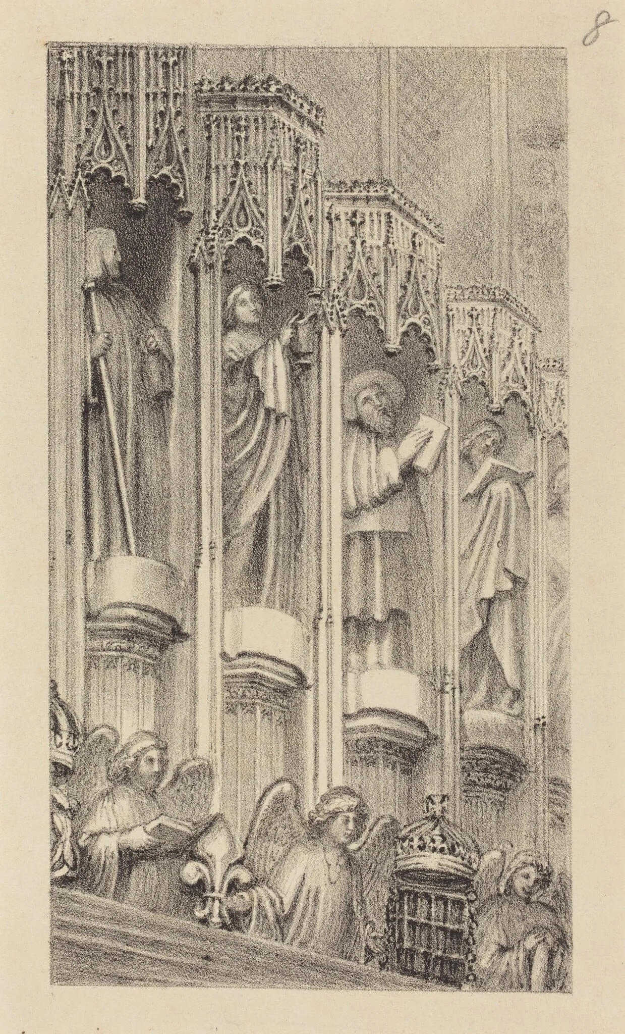 Statues in the Architecture of Henry the Seventh's Chapel, Westminster Abbey, detail