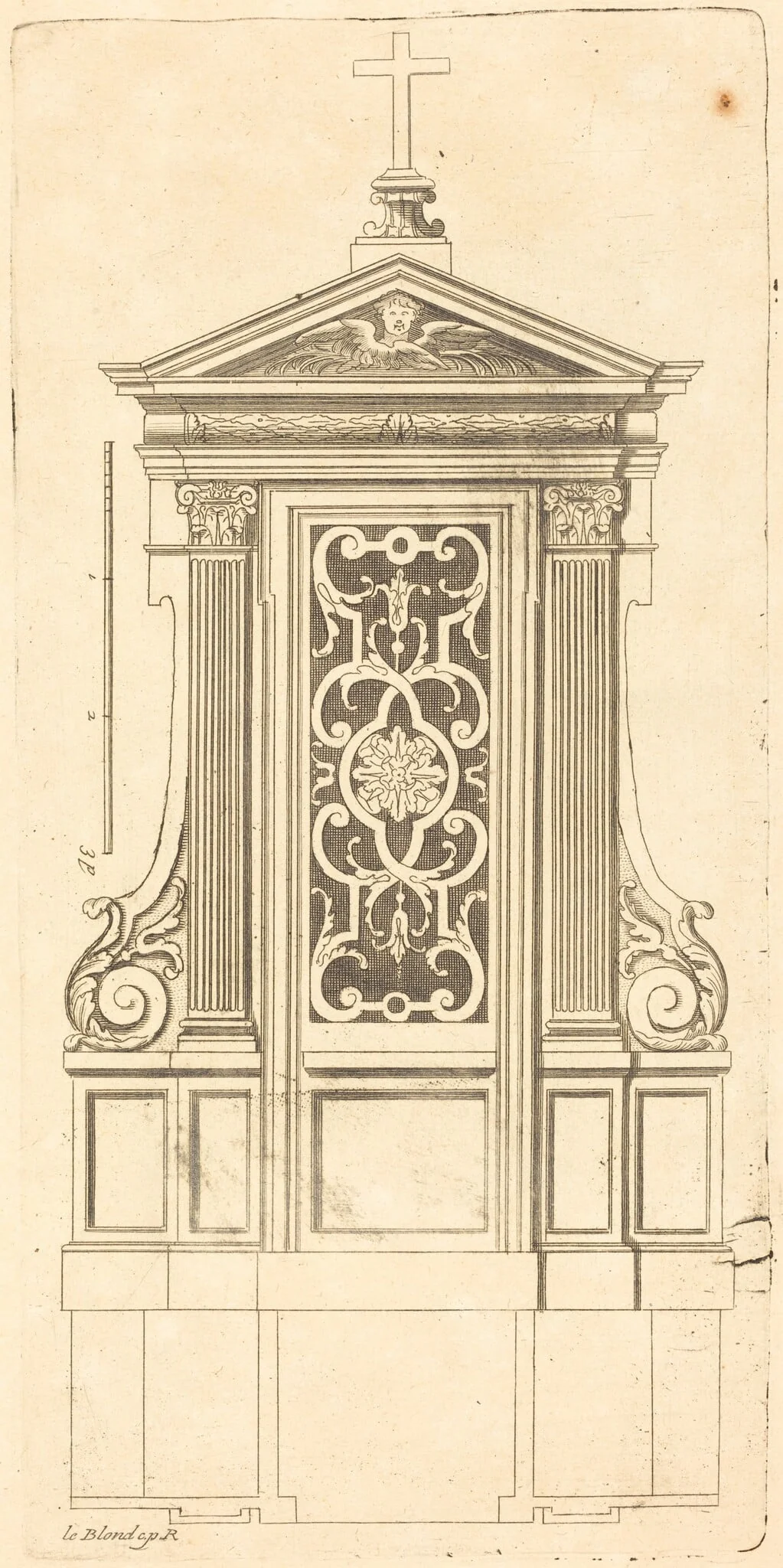 Plan et elevation des plus beaux confessionnaux de Paris, tres fidelemant mesure, detail