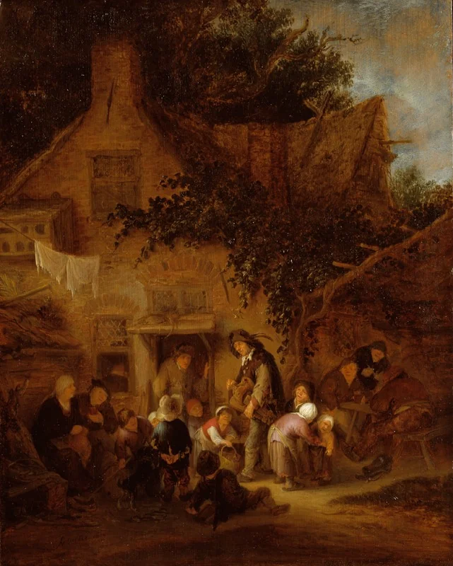 The Organ-Grinder Outside a Cottage, detail