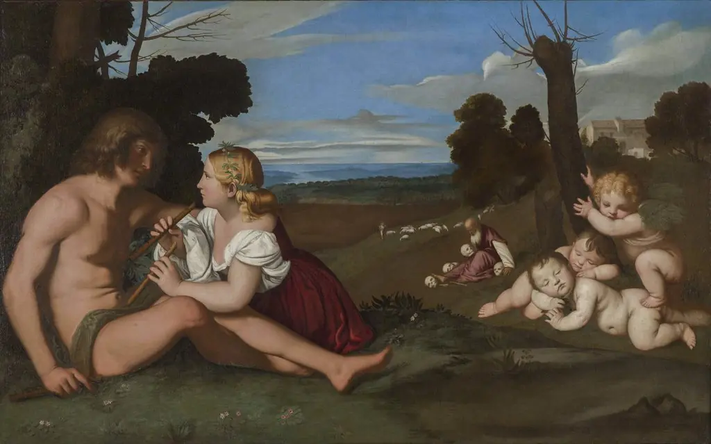 Three ages of man, by Giovanni Battista Salvi da Sassoferrato, oil