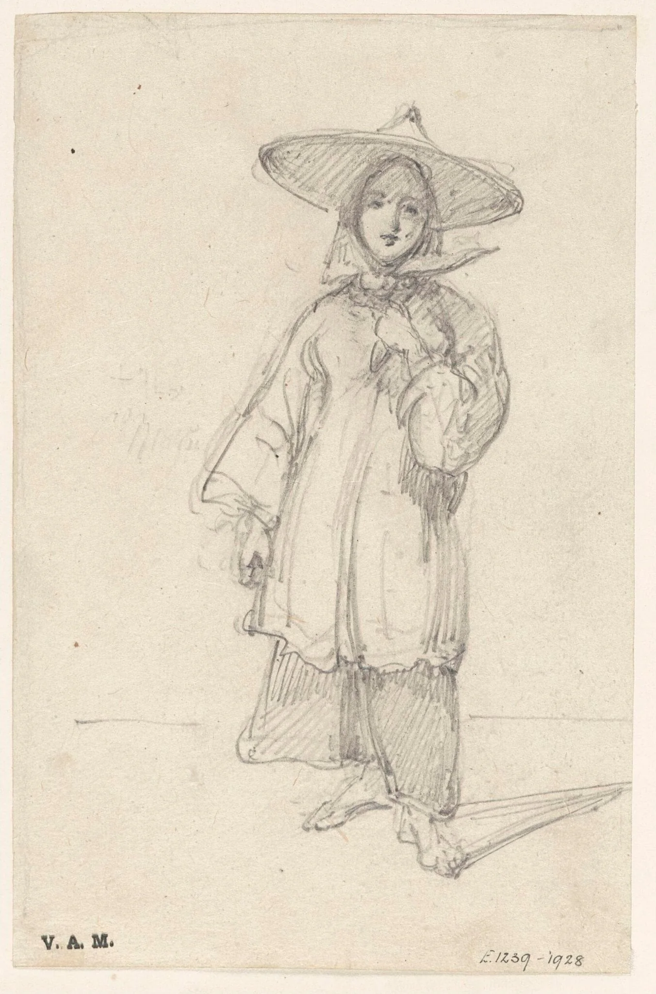 A standing boatwoman, detail