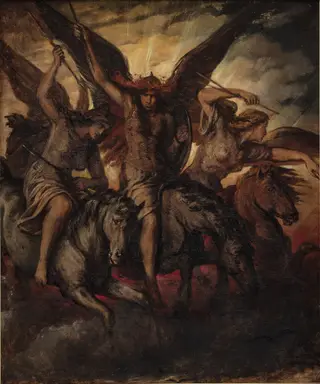 Valkyries, by Elisabeth Baumann, oil, 1871