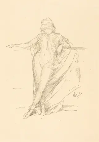 Little Draped Figure, Leaning, by James McNeill Whistler, ink, 1893