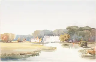 Horstead Mill on the River Bure, Norfolk, by James Bulwer, graphite, 1838