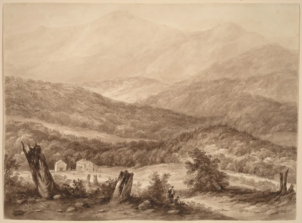 White Mountains (?), by Asher Brown Durand, ink, 1828