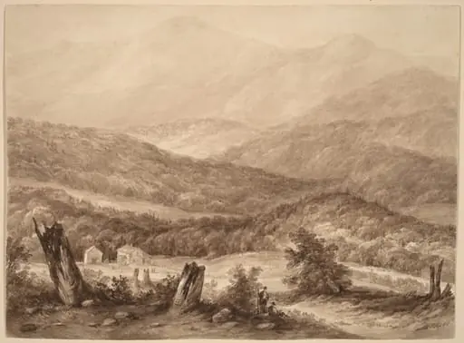 White Mountains (?), by Asher Brown Durand, ink, 1828