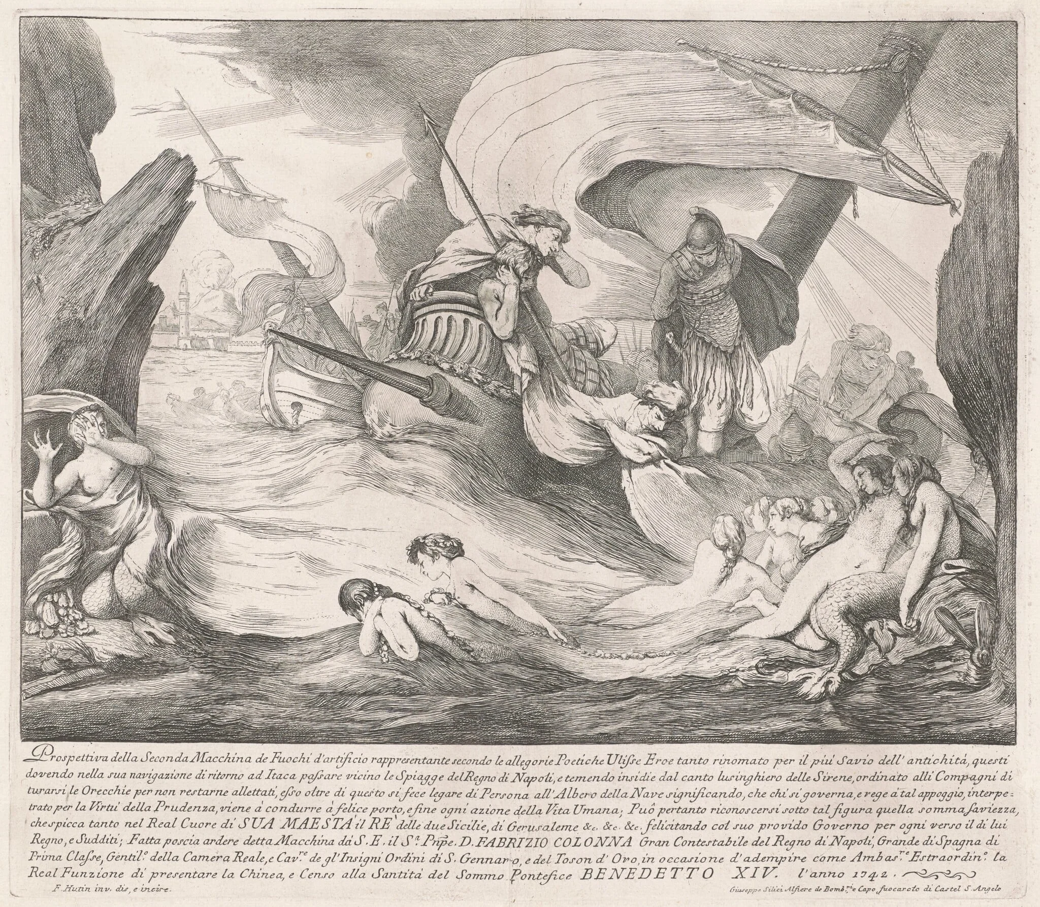 The Seconda Macchina for the Chinea of 1742: Ulysses and the Sirens, detail