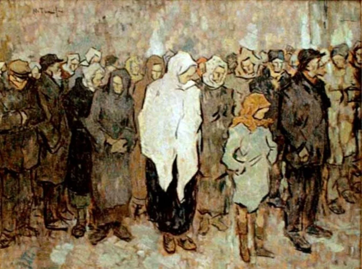 Coadă la pâine, detail