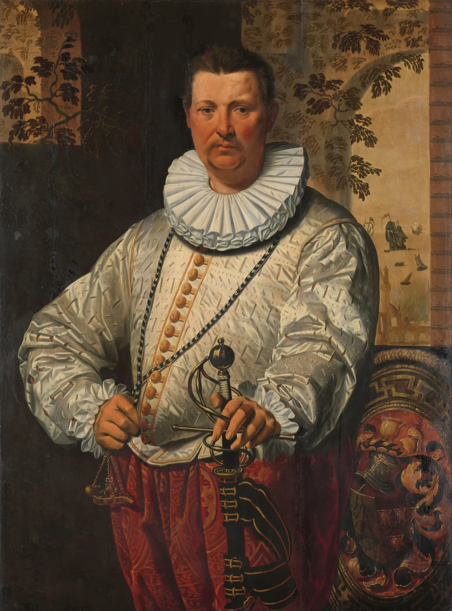 Portrait of a Dutch Admiral of the Fleet, detail