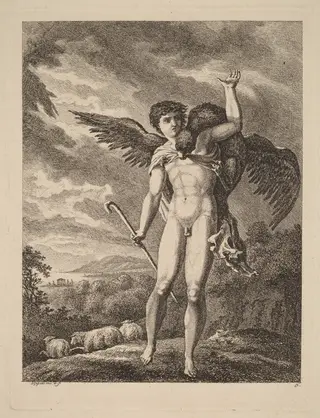The Rape of Ganymede, by Salomon Gessner, ink, 1770