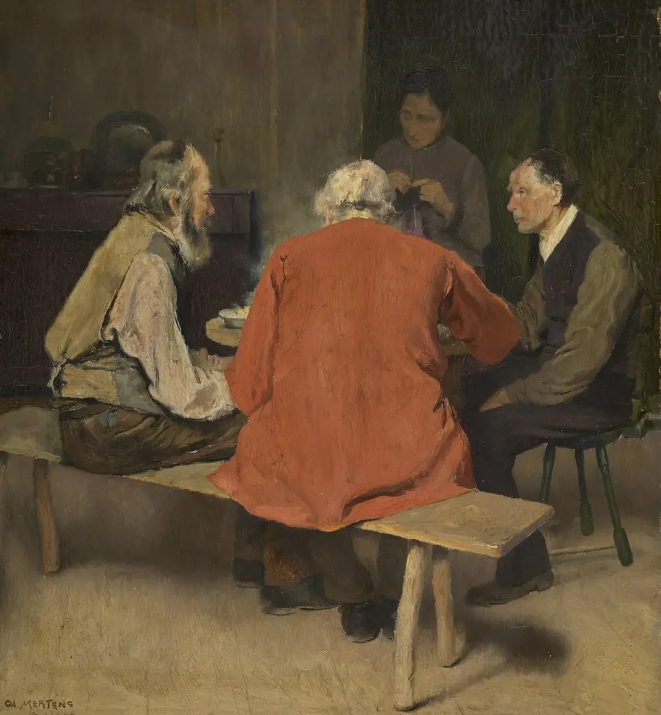 The Meal, by Charles Mertens, oil, 1902