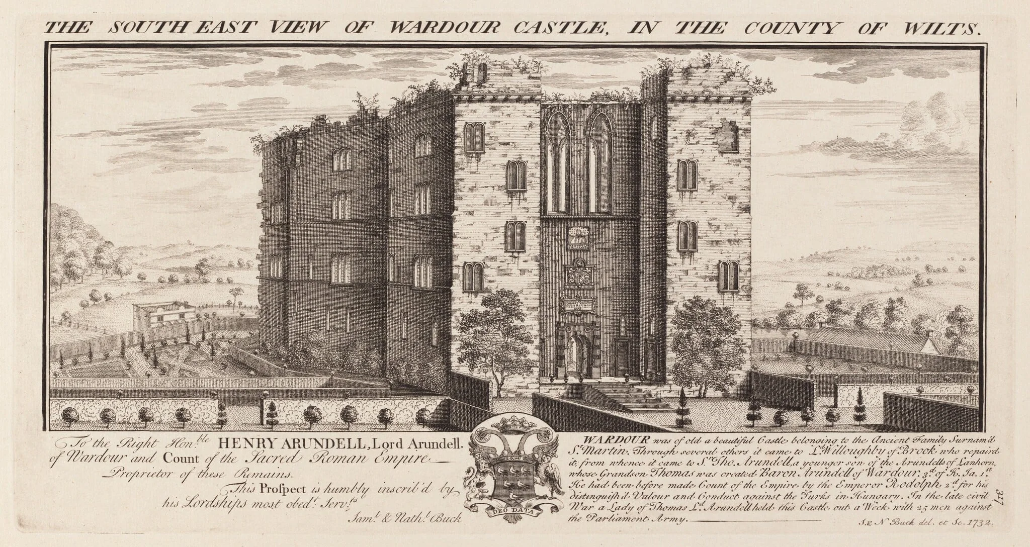 The South-East View of Brough-Castle, in the County of Westmorland, detail