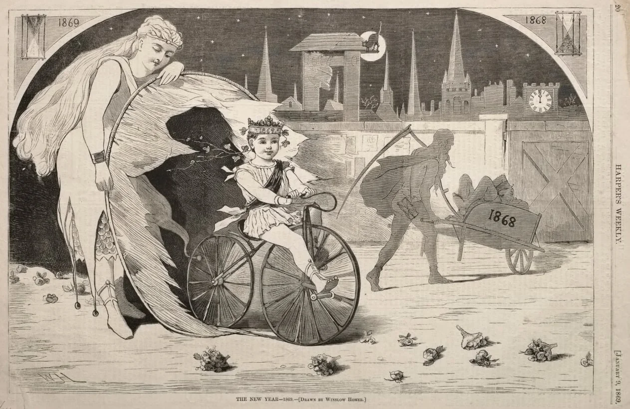 The New Year - 1869, detail