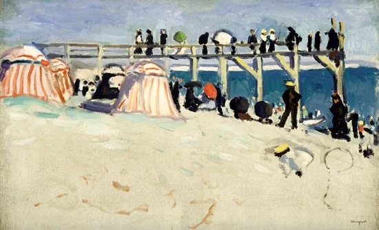 The Boardwalk at Sainte-Adresse, detail