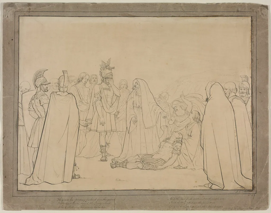 Aeneas Shown the Body of Pallas from Virgil's "Aeneid", by John Everett Millais, 1843