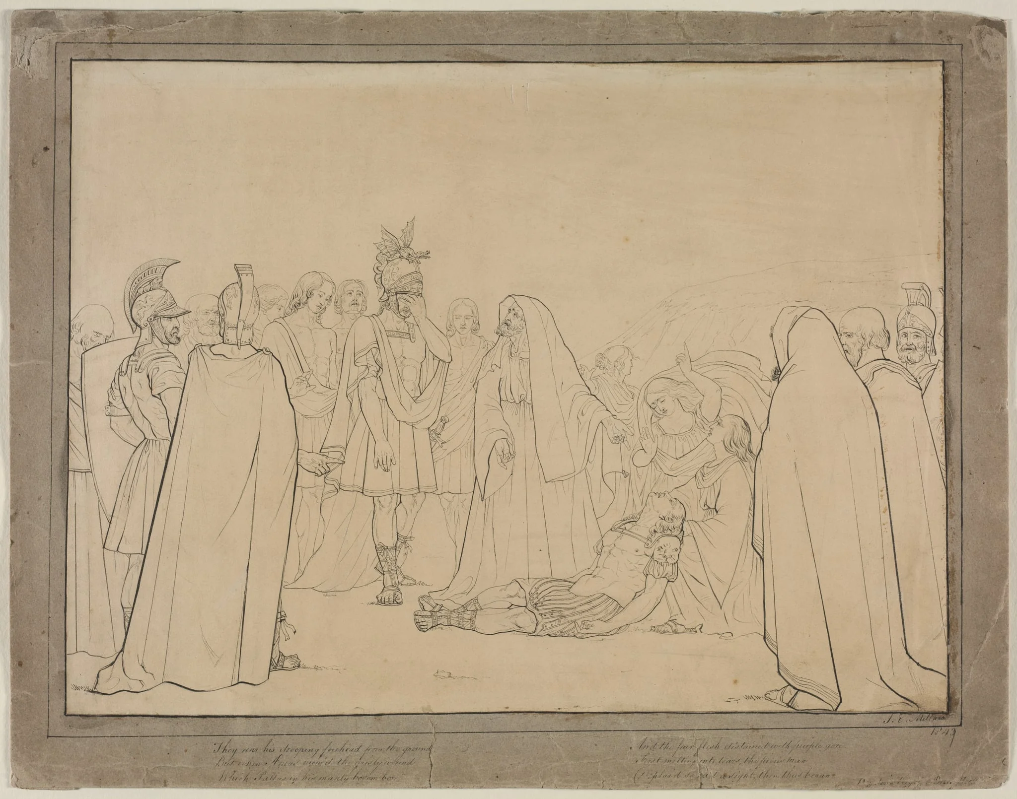 Aeneas Shown the Body of Pallas from Virgil's "Aeneid", detail