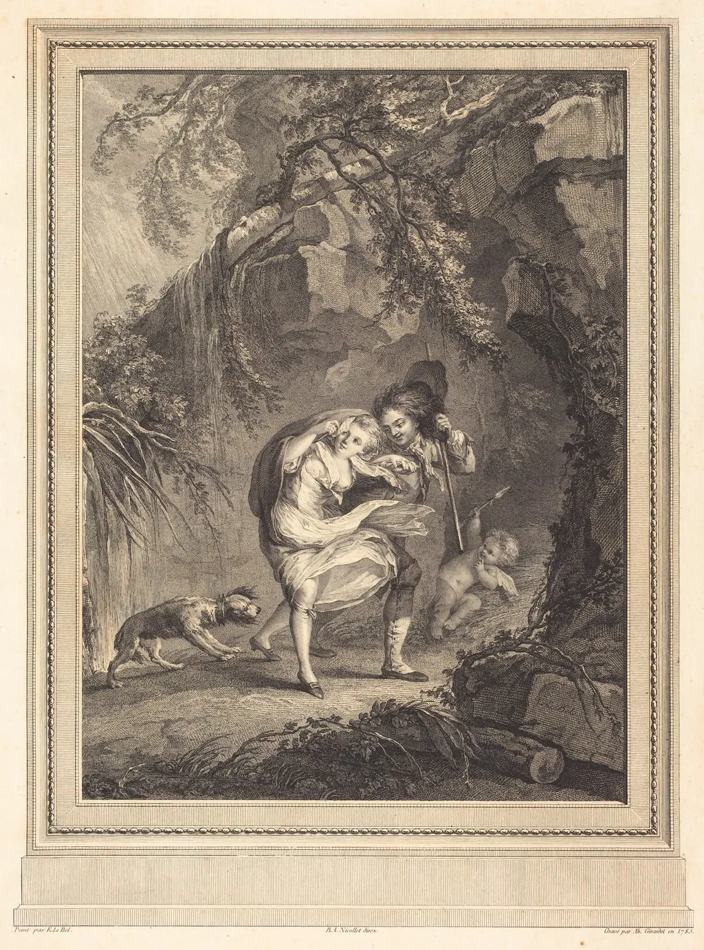 Le coup de vent (The Gust of Wind), by Abraham Girardet, ink, 1785