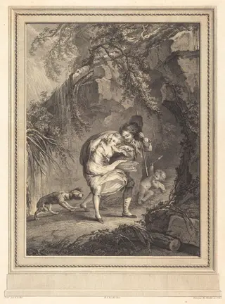 Le coup de vent (The Gust of Wind), by Abraham Girardet, ink, 1785