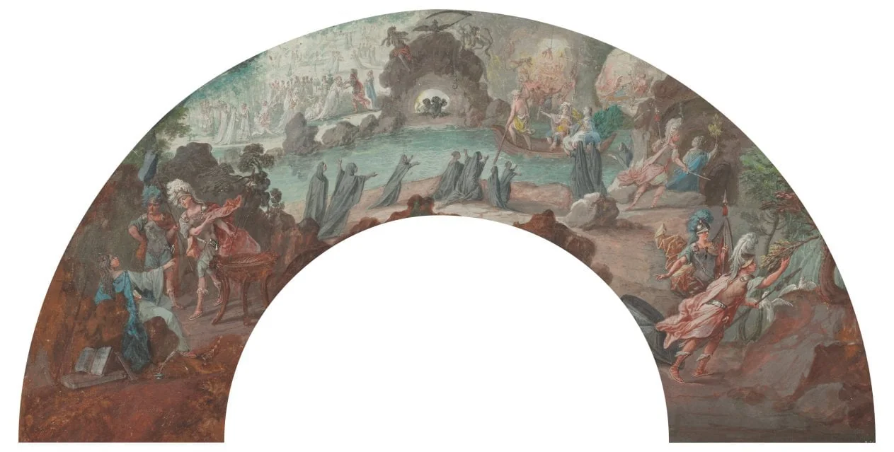 Aeneas in the Underworld, Design for a Fan, detail