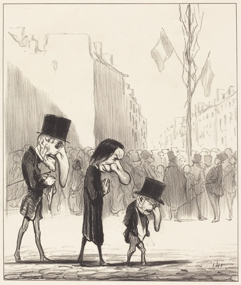 Les Trois petits saints, by Honoré Daumier, ink, 1844