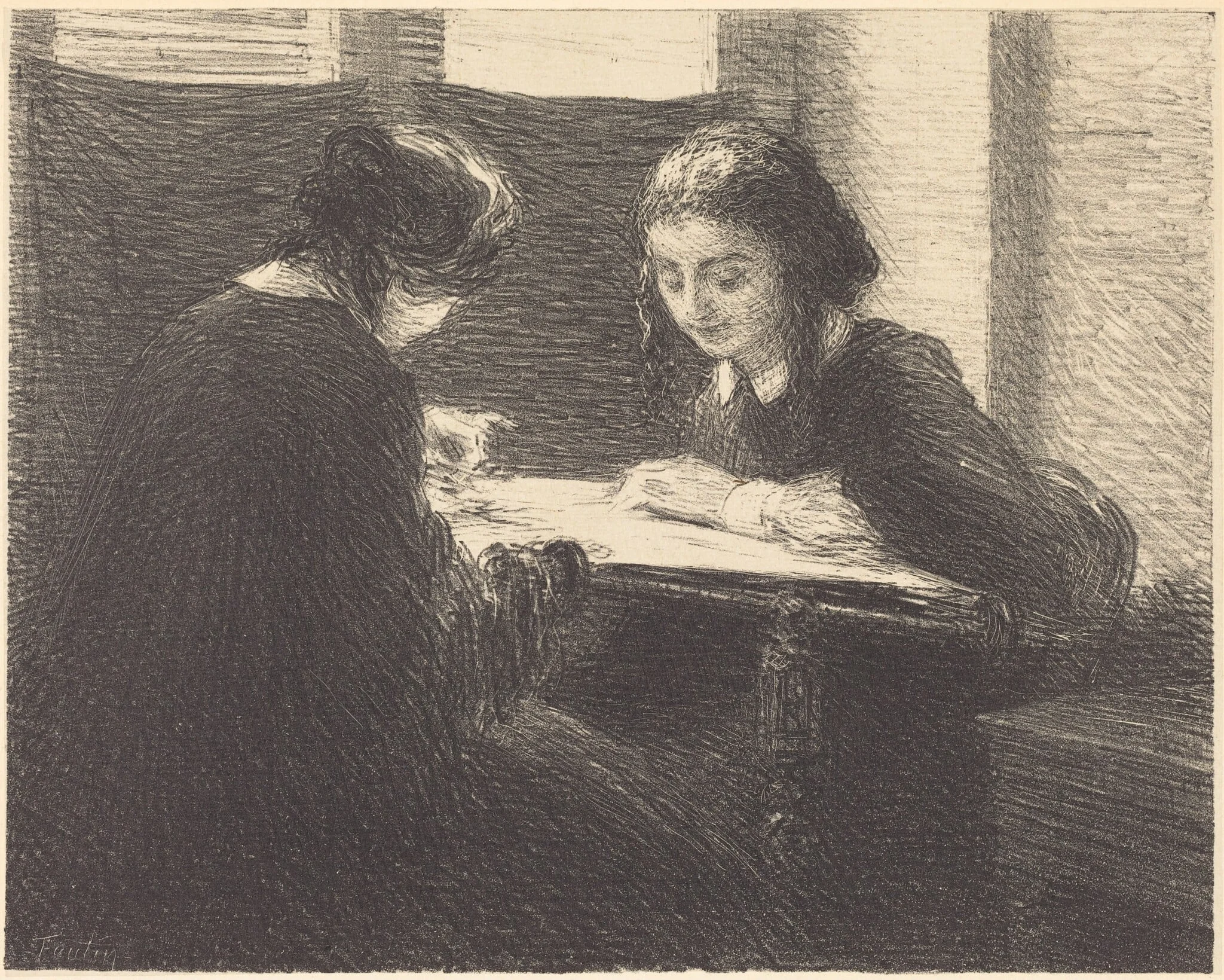 The Embroiderers (Les brodeuses), detail
