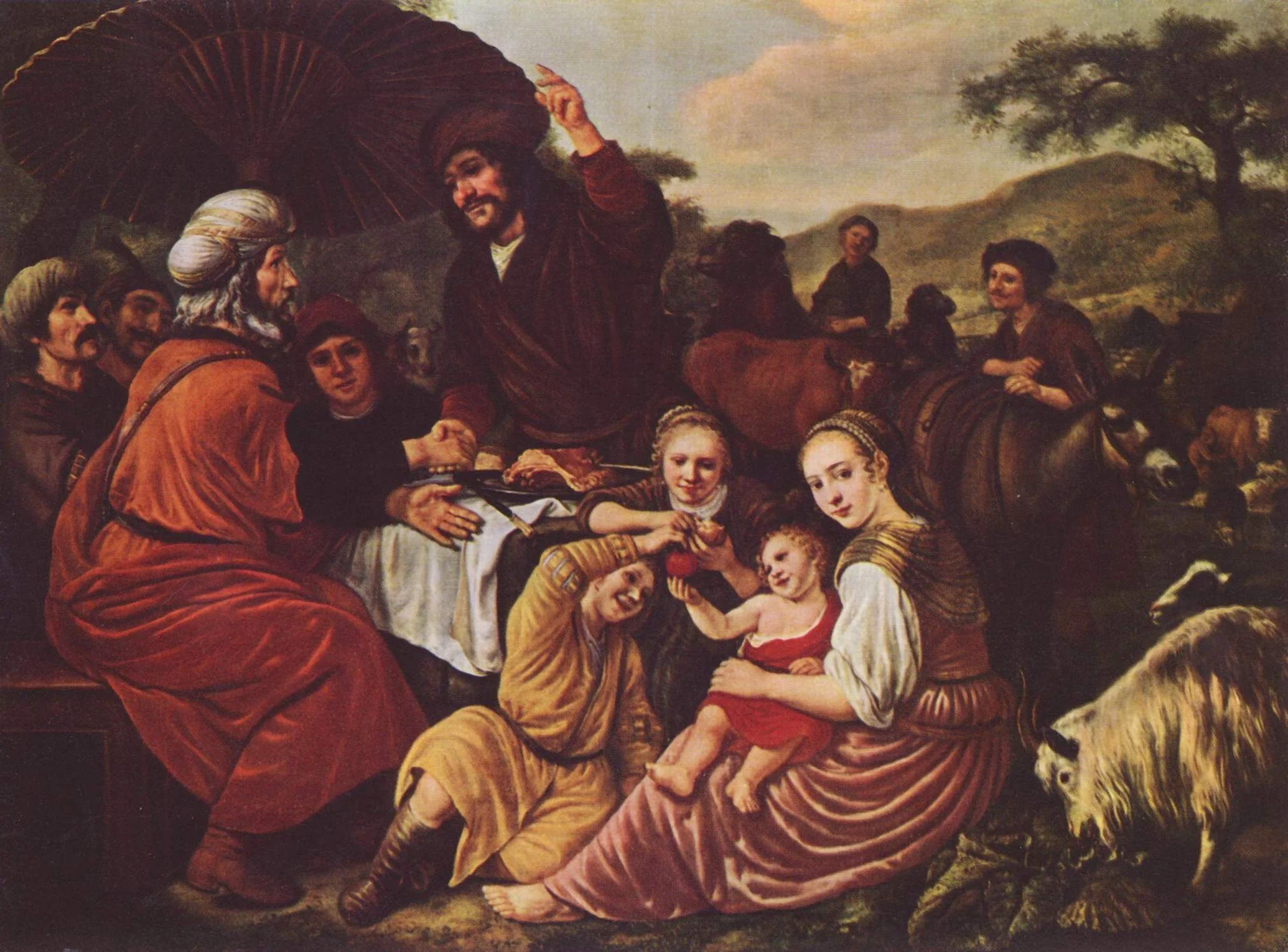 The Reconciliation of Jacob and Laban, detail