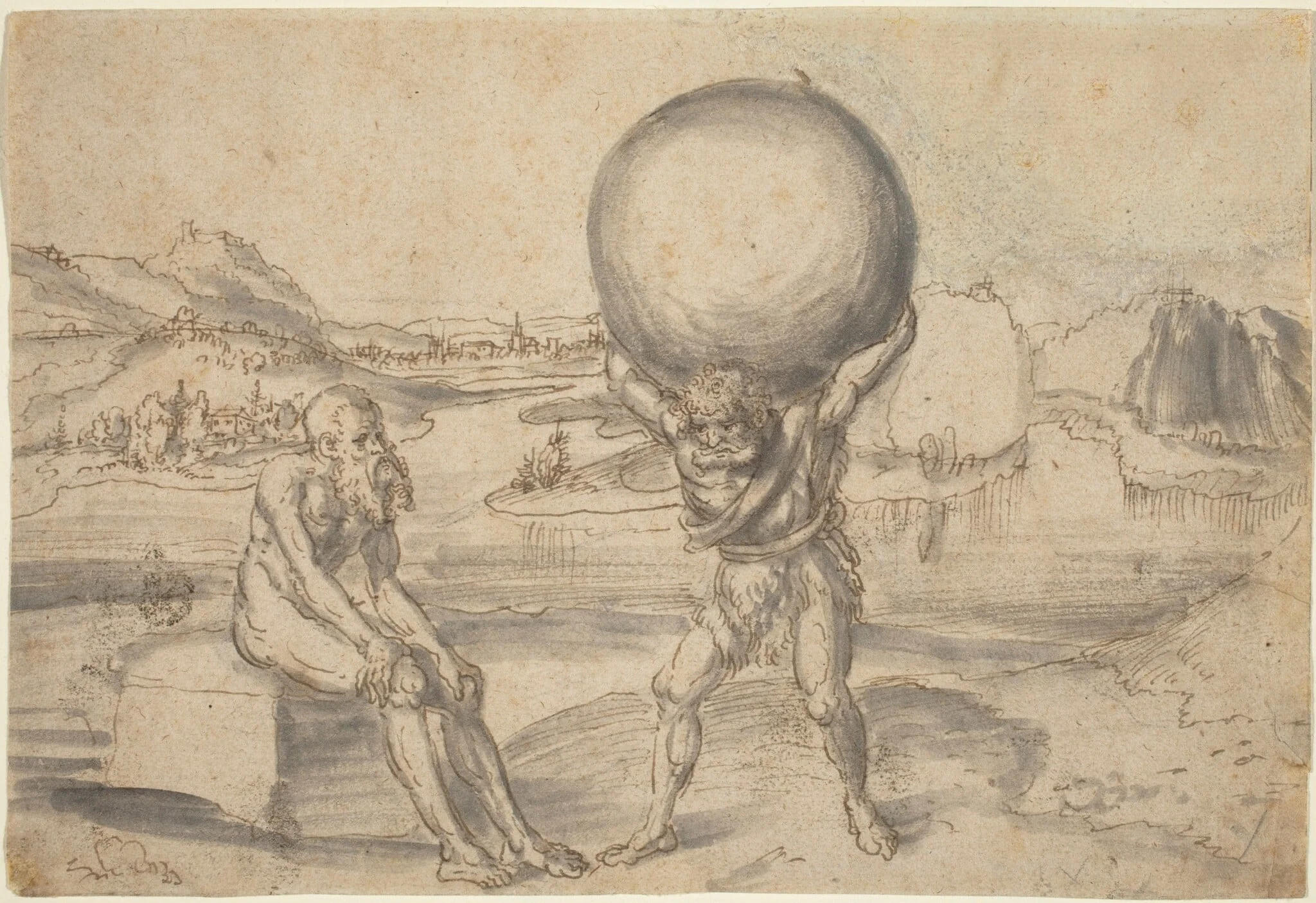 Hercules Relieving Atlas of the Globe, detail
