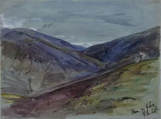 Ben-y-Gloe, Glen Tilt, by John Sargeant Noble, watercolor, 1850