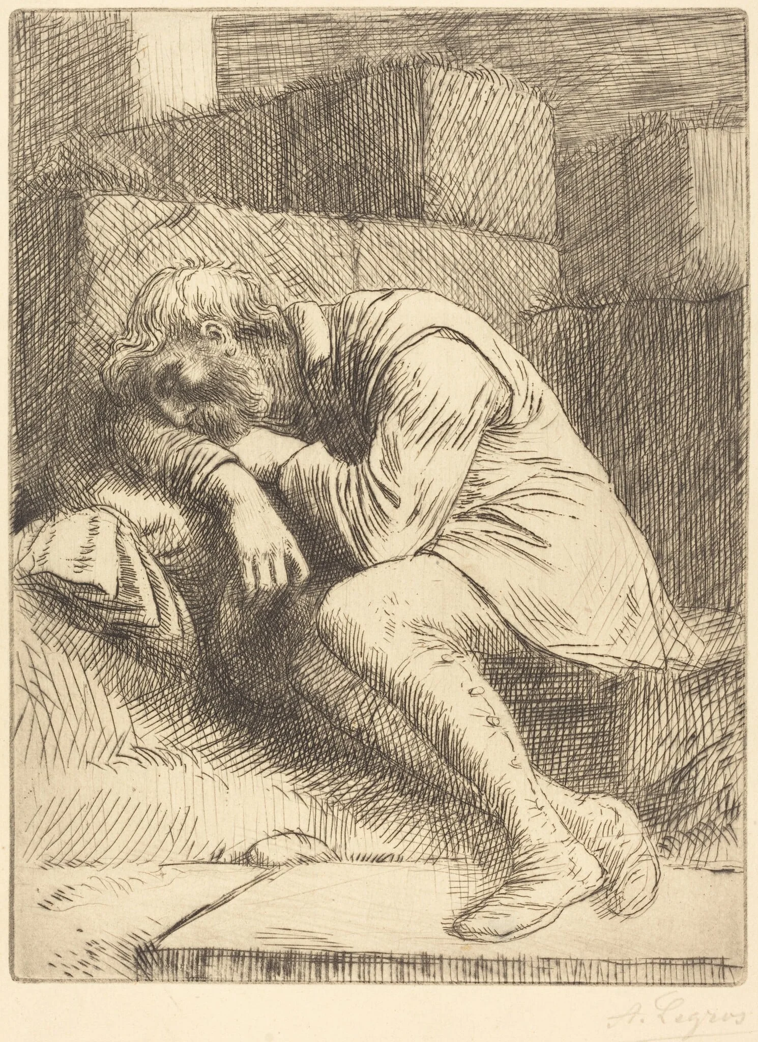 Sleeping Beggar (Mendiant endormi), detail