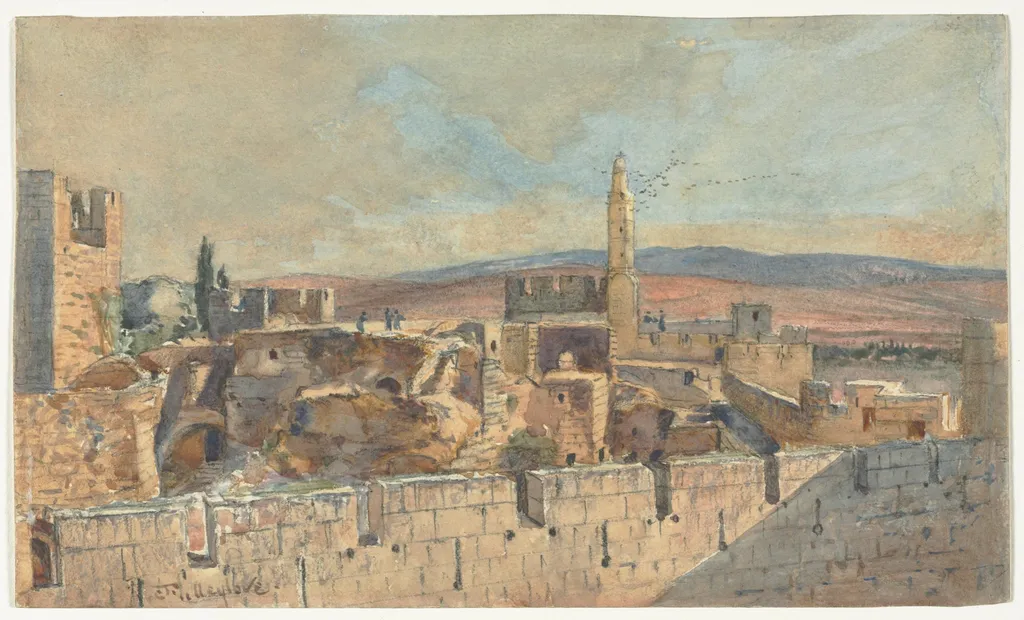View of the Old City of Jerusalem, by John Fullylove, 1804