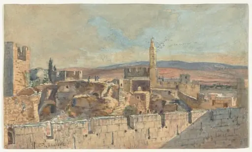 View of the Old City of Jerusalem, by John Fullylove, 1804