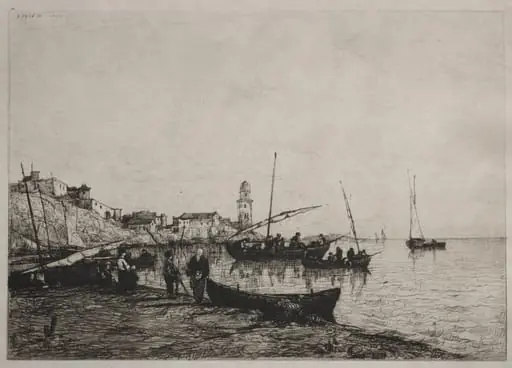 Return of the Fishing Boats at Collioure, near the Spanish Border, by Adolphe Appian, 1878
