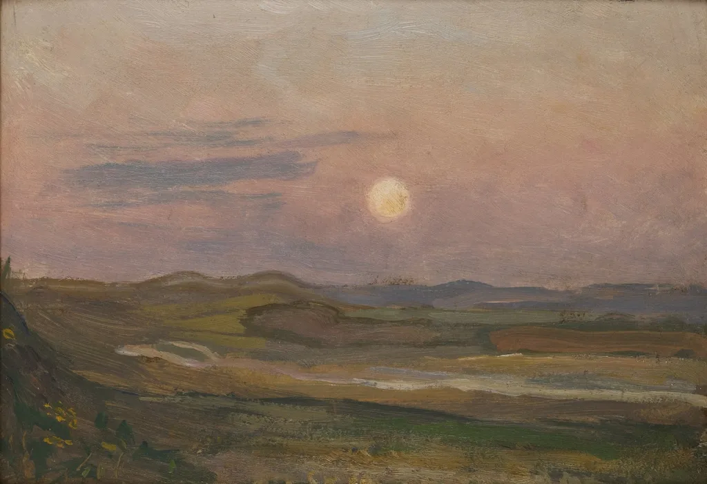 Moonrise over Krzemionki, by Jan Stanisławski, unspecified, 1902