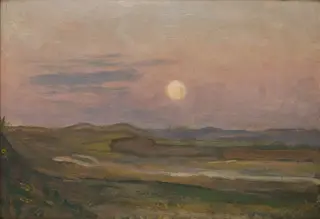 Moonrise over Krzemionki, by Jan Stanisławski, unspecified, 1902