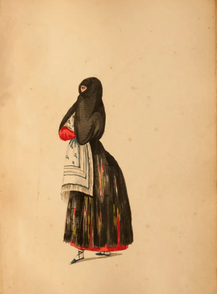 Una Señora desfrasada en paseo, by Pancho Fierro, unspecified, 1853