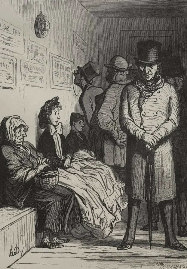 An Omnibus Waiting Room, detail