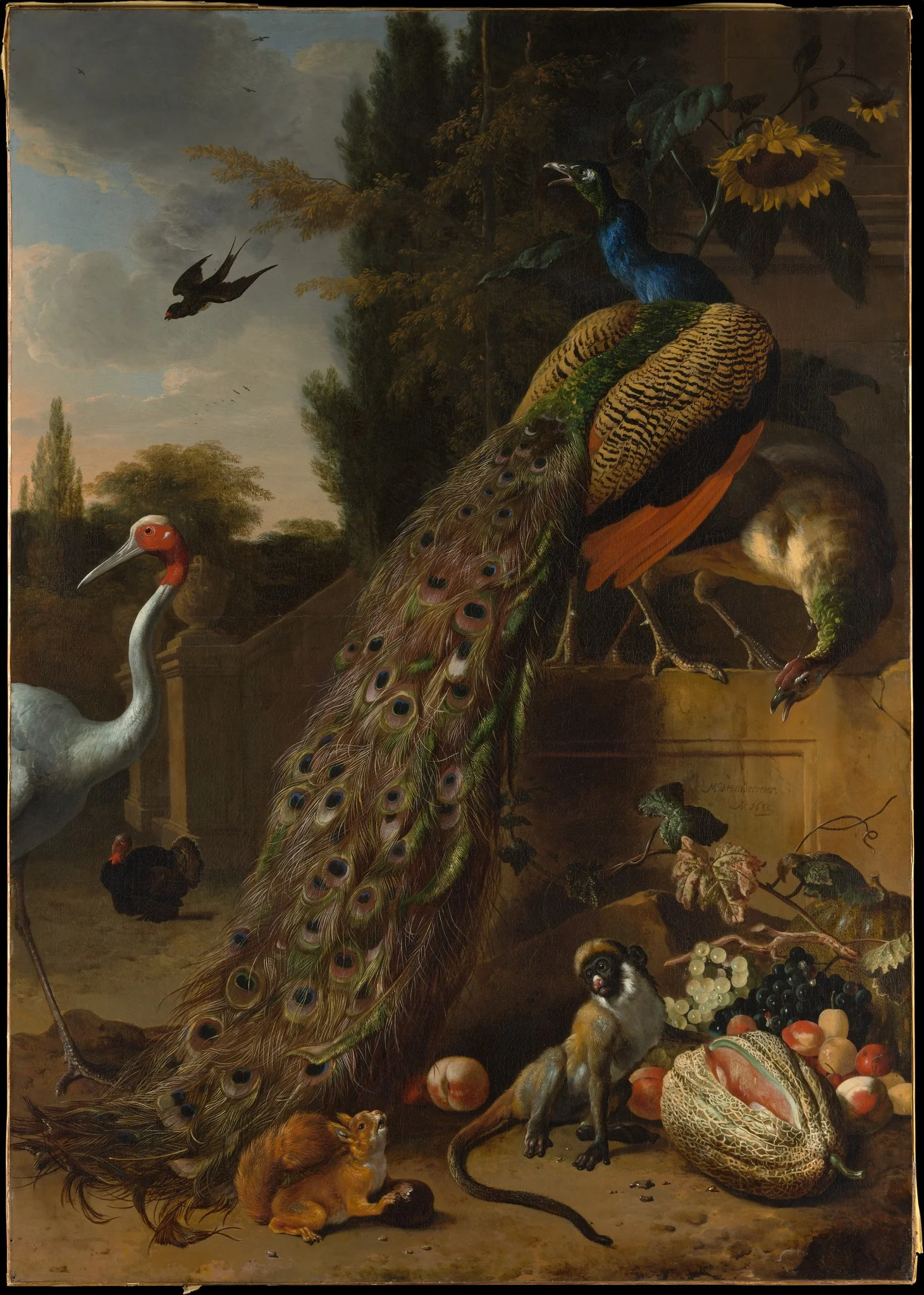 Peacocks, detail