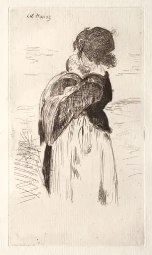 La petite fille tenant un bébé, by Edouard Manet, 1862