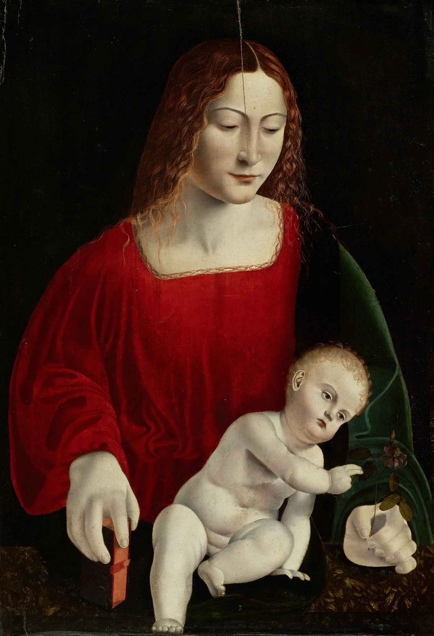 Maria with the child, detail