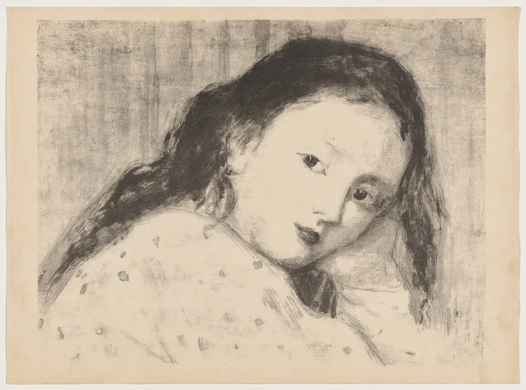 Etude d'enfant (Study of a Child), by Camille Bourget, ink, 1895