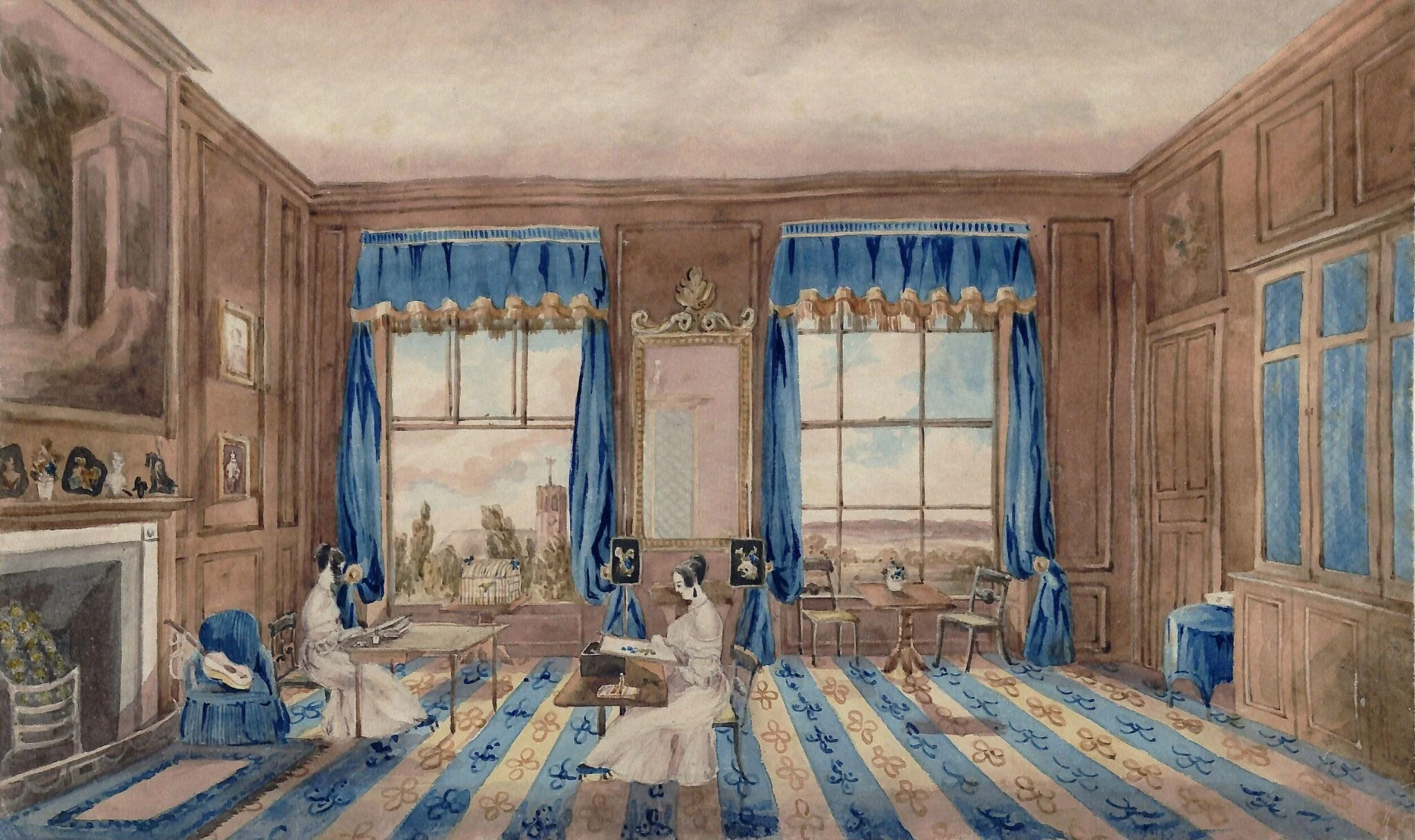 View of the Panelled Sitting Room, Woodton Hall, detail