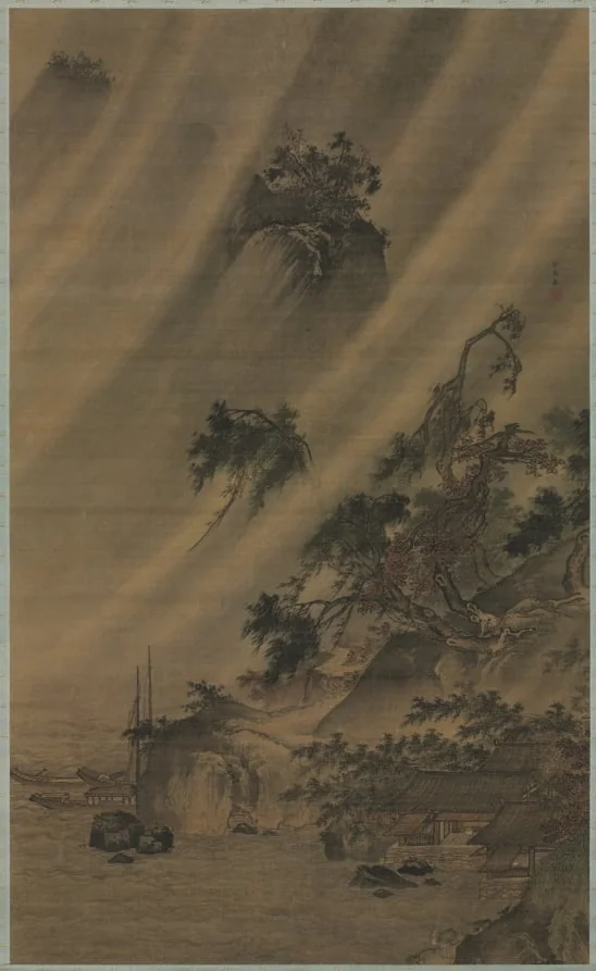 River Village in a Rainstorm, detail