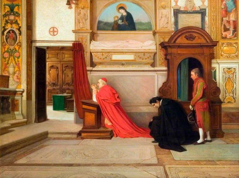 Church of Sant'Onofrio, Rome: The Interior with a Cardinal, detail