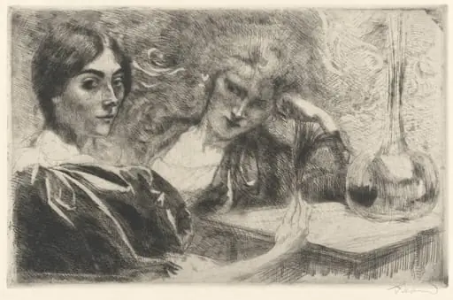 Morphine Addicts (Morphinomanes), by Paul-Albert Besnard, ink, 1887