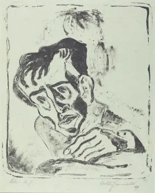 Bildnis Dr. Gr., by Walter Gramatté, ink, 1919