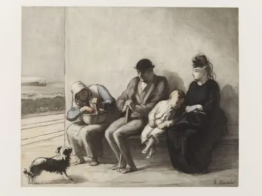 L’attente à la gare, by Honoré Daumier, 1866